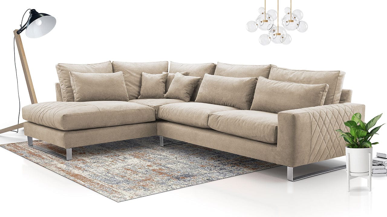 FLORA European Sectional Sofa, Beige