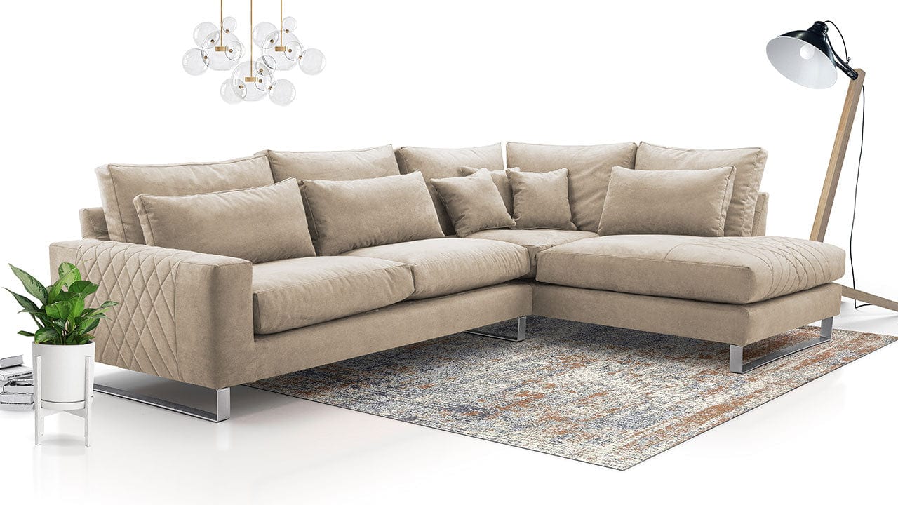 FLORA European Sectional Sofa, Beige