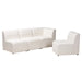 Baxton Studio Maya Modern White Boucle Fabric 4-Piece Modular Sectional Sofa