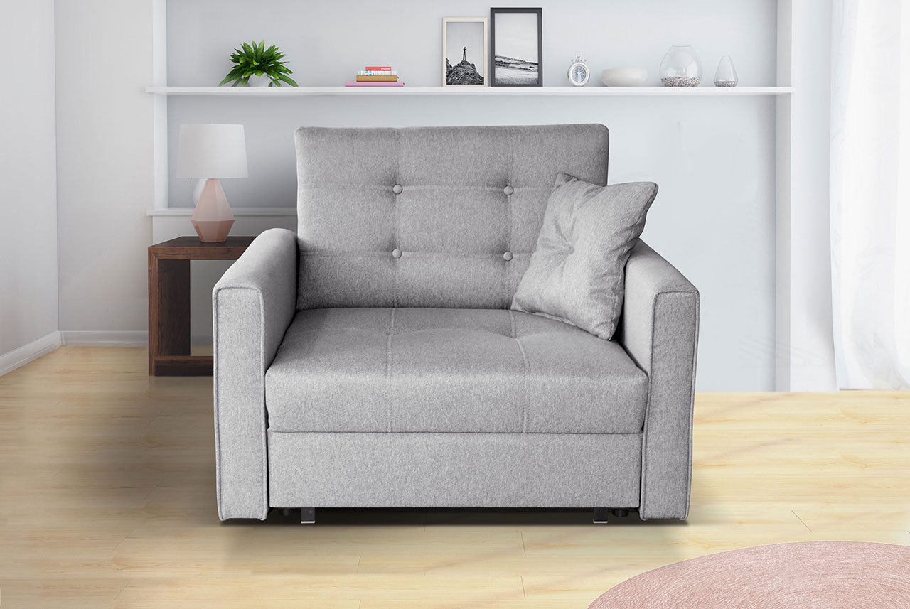 ZAYN Armchair Sleeper Sofa Bed with Storage, Gray