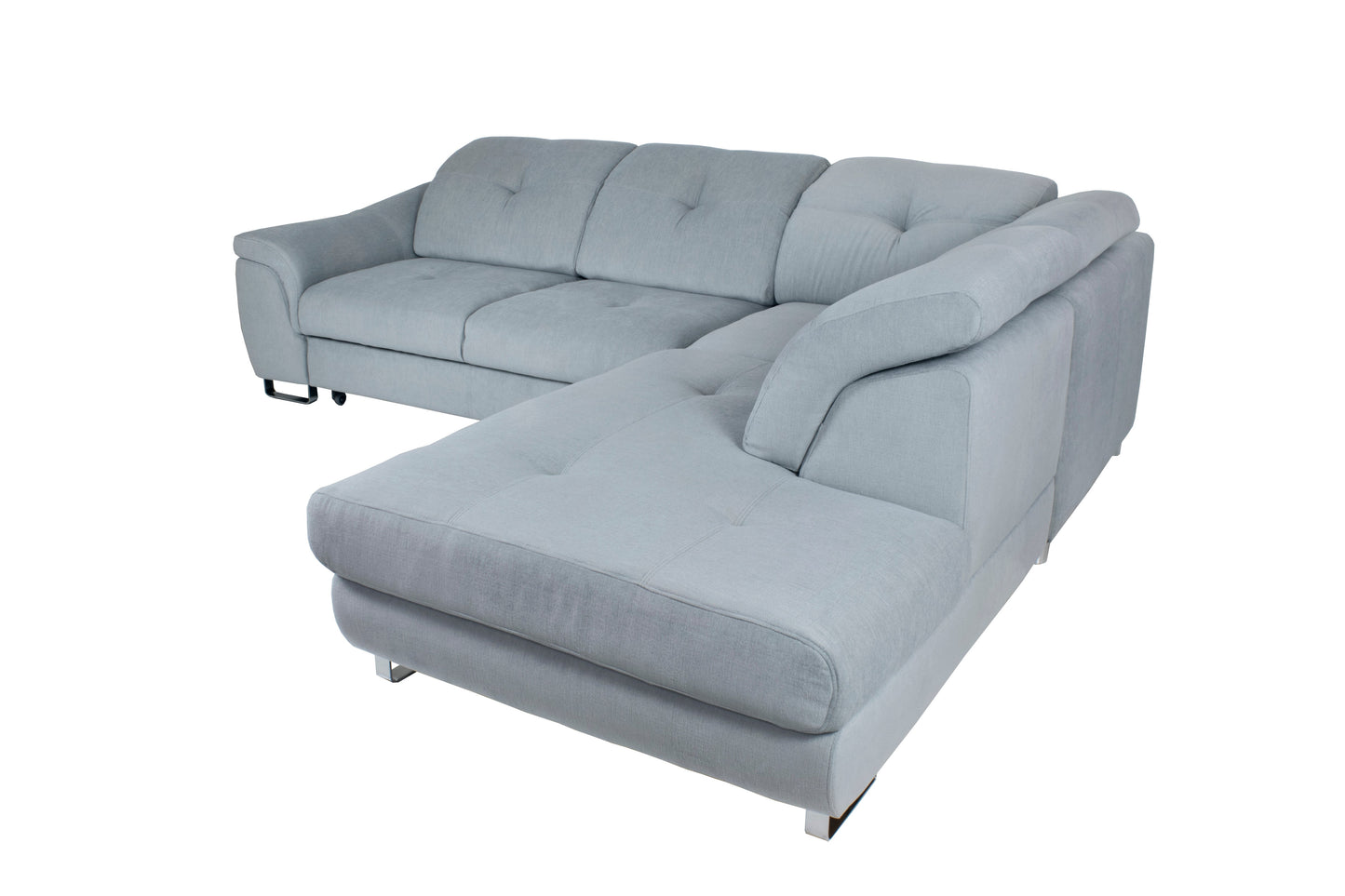 NOBILIA Light Gray Sectional Sleeper Sofa with Storage, Right Corner