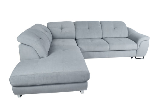 NOBILIA Light Gray Sectional Sleeper Sofa with Storage, Left Corner