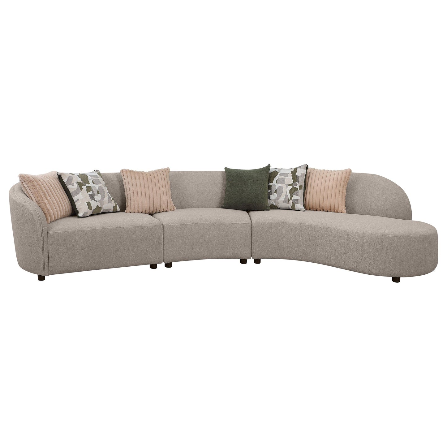 Coaster Fayette Greige 3-Piece Upholstered Sectional Sofa