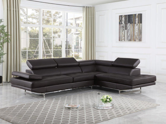 Global United Furniture Brown Left Arm Facing Sectional Sofa