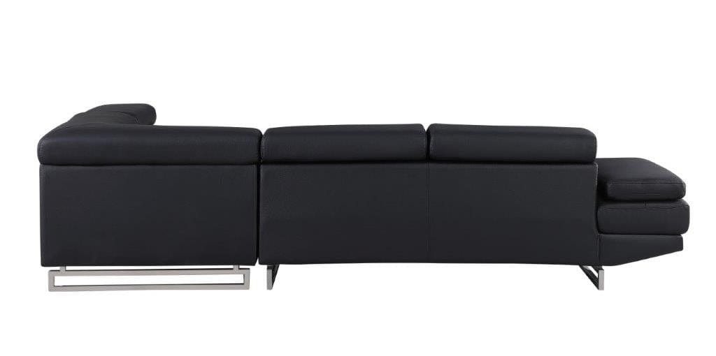 Global United Furniture Black Right Arm Facing Sectional Sofa