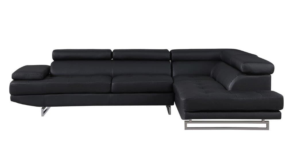 Global United Furniture Black Right Arm Facing Sectional Sofa