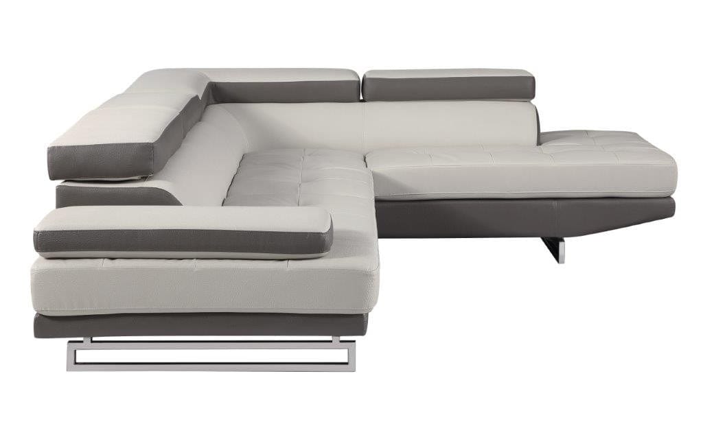 Global United Furniture Two-Tone Light Gray Right Arm Facing Sectional Sofa