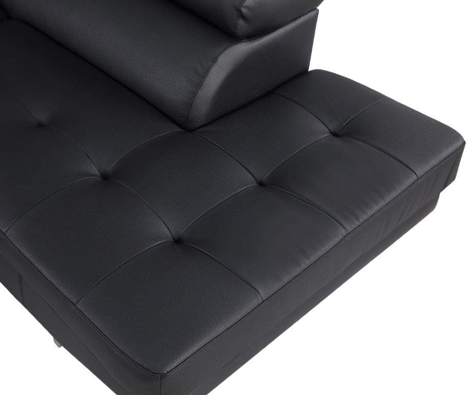 Global United Furniture Black Right Arm Facing Sectional Sofa