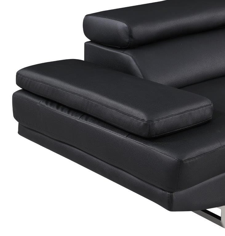 Global United Furniture Black Right Arm Facing Sectional Sofa