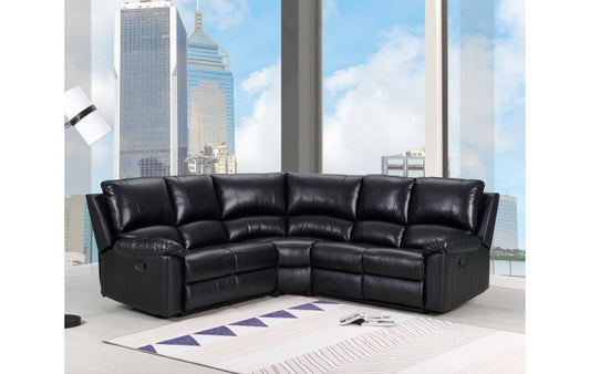 Global United Furniture DivanItalia Black Sofa Set – Top Grain Italian Leather