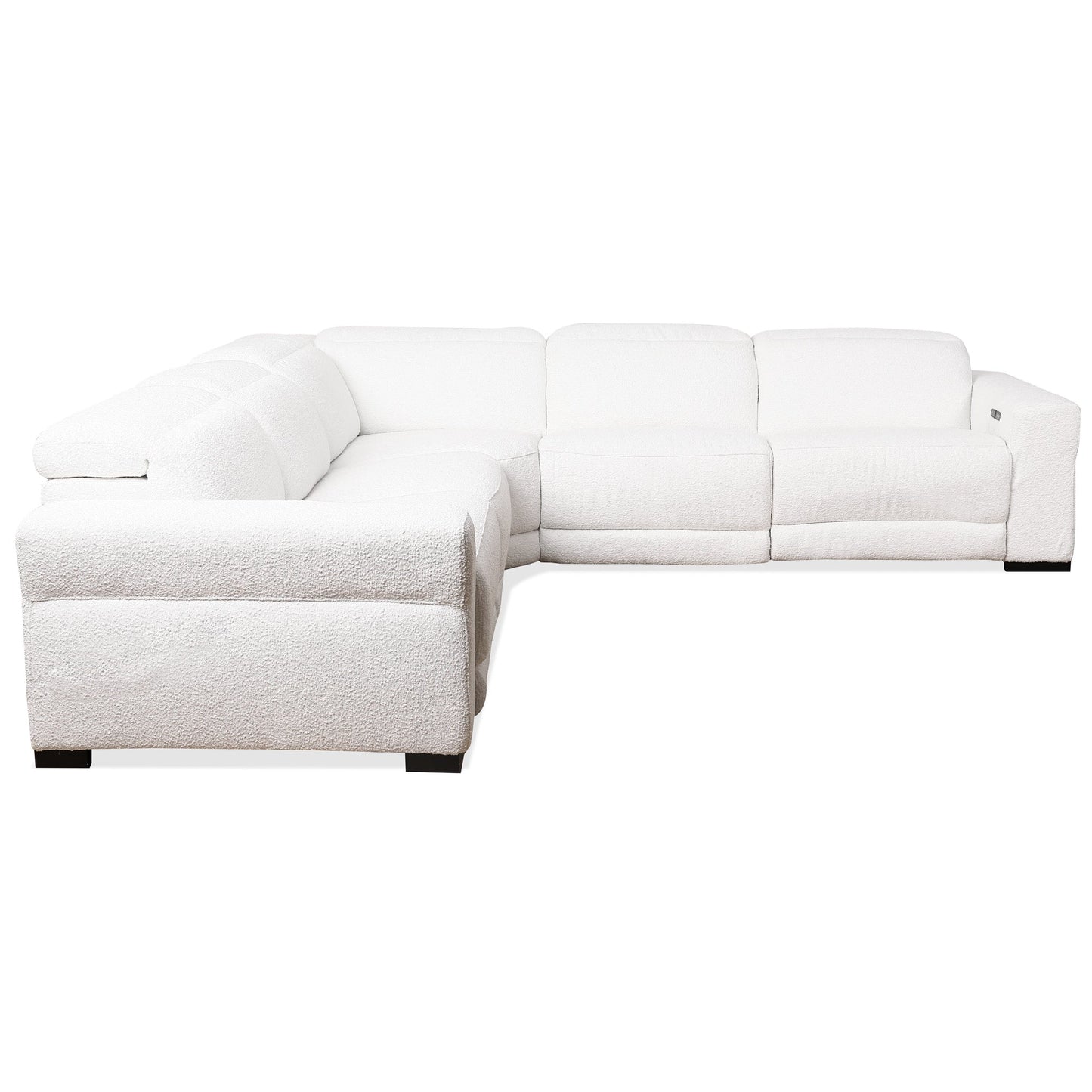 Ashcroft Yohan Reclining Sectional Sofa - White Boucle