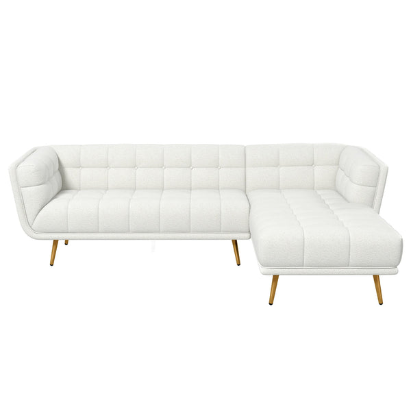 Ashcroft Addison Right Sectional Cream Boucle Sofa