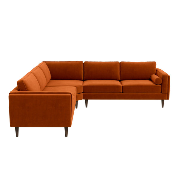 Ashcroft Amber Burnt Orange Corner Sectional Sofa