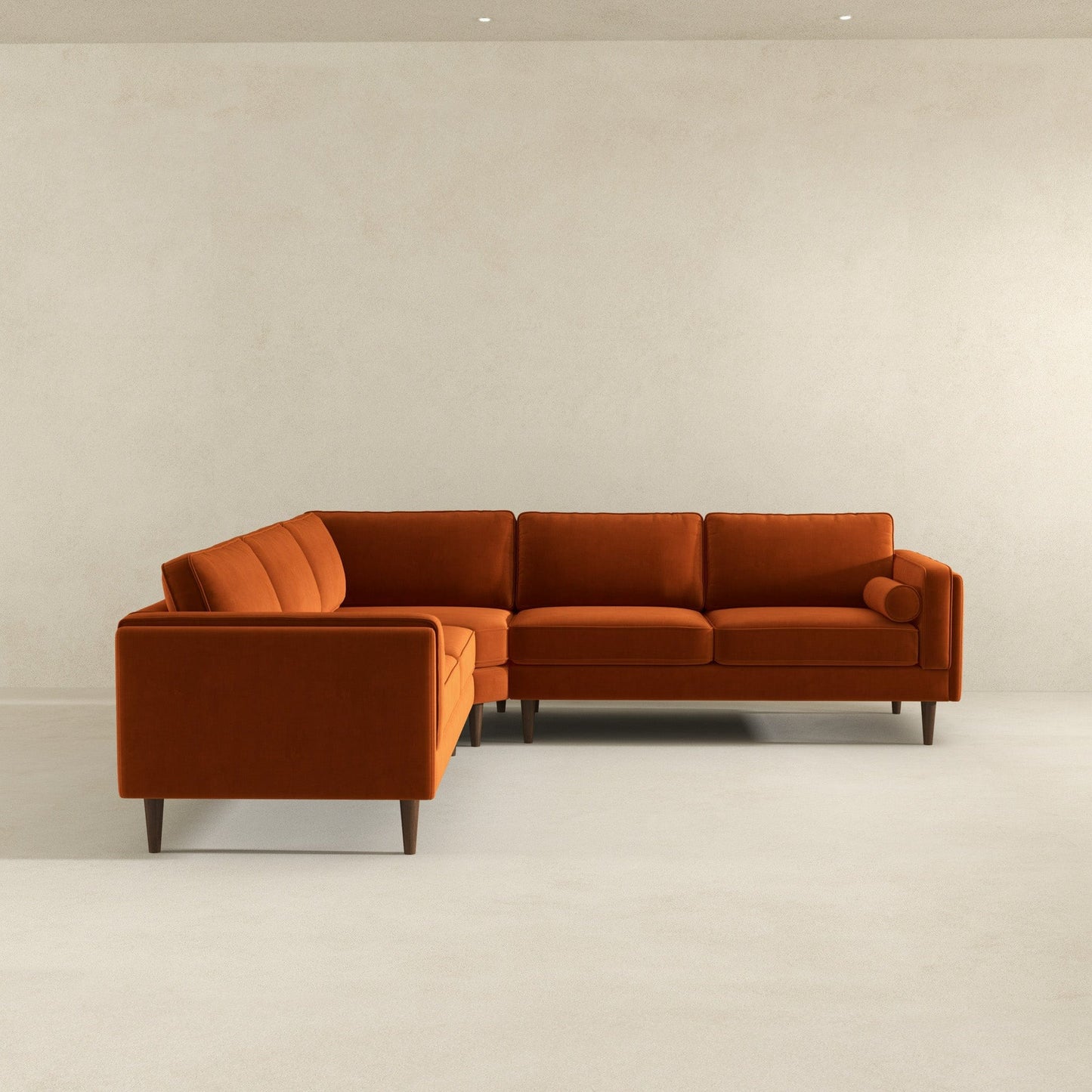 Ashcroft Amber Burnt Orange Corner Sectional Sofa