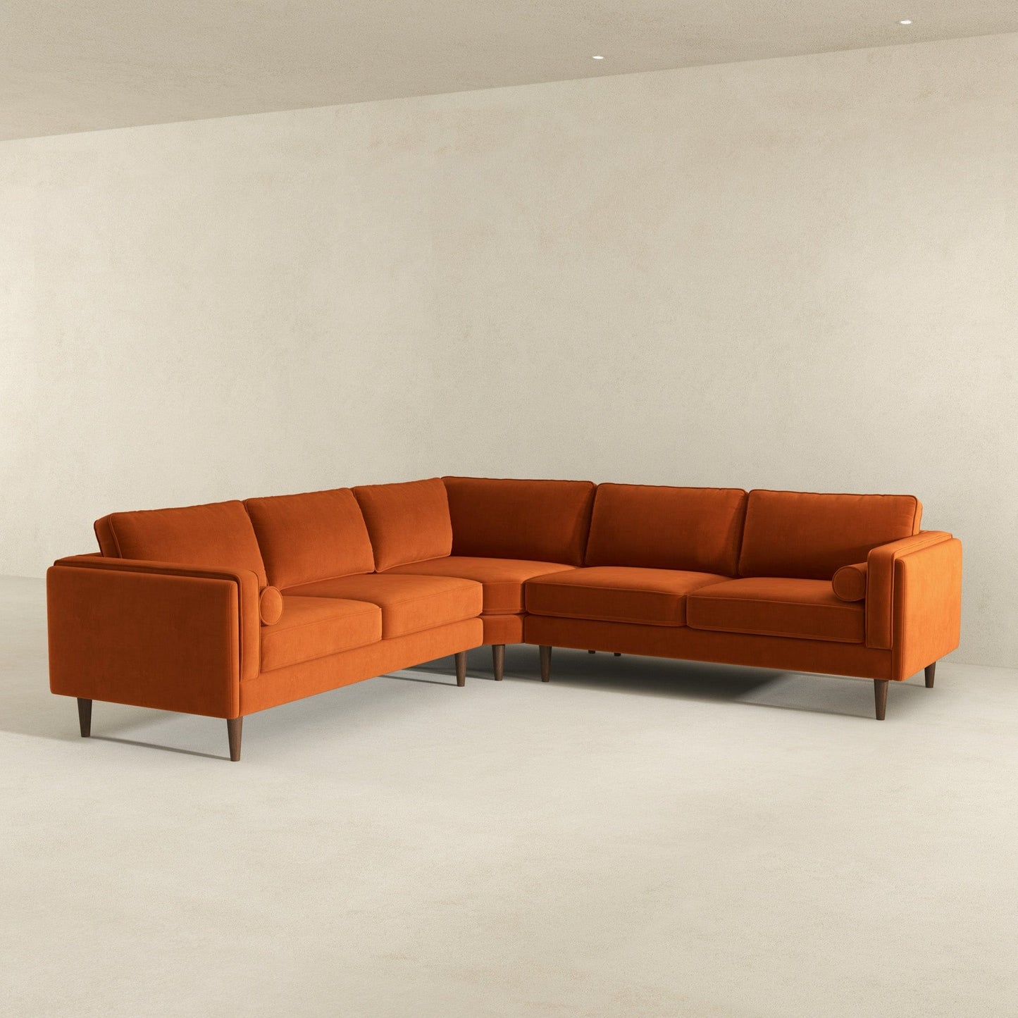 Ashcroft Amber Burnt Orange Corner Sectional Sofa