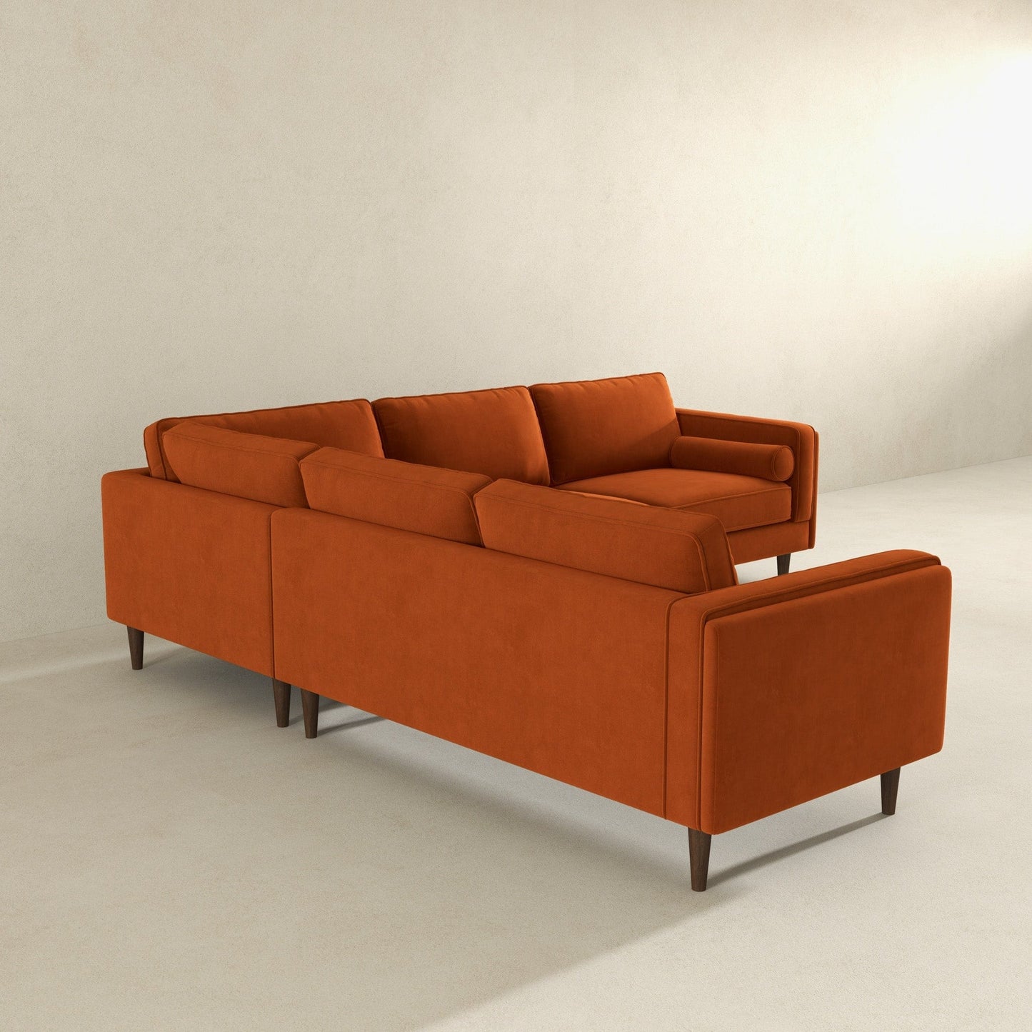 Ashcroft Amber Burnt Orange Corner Sectional Sofa