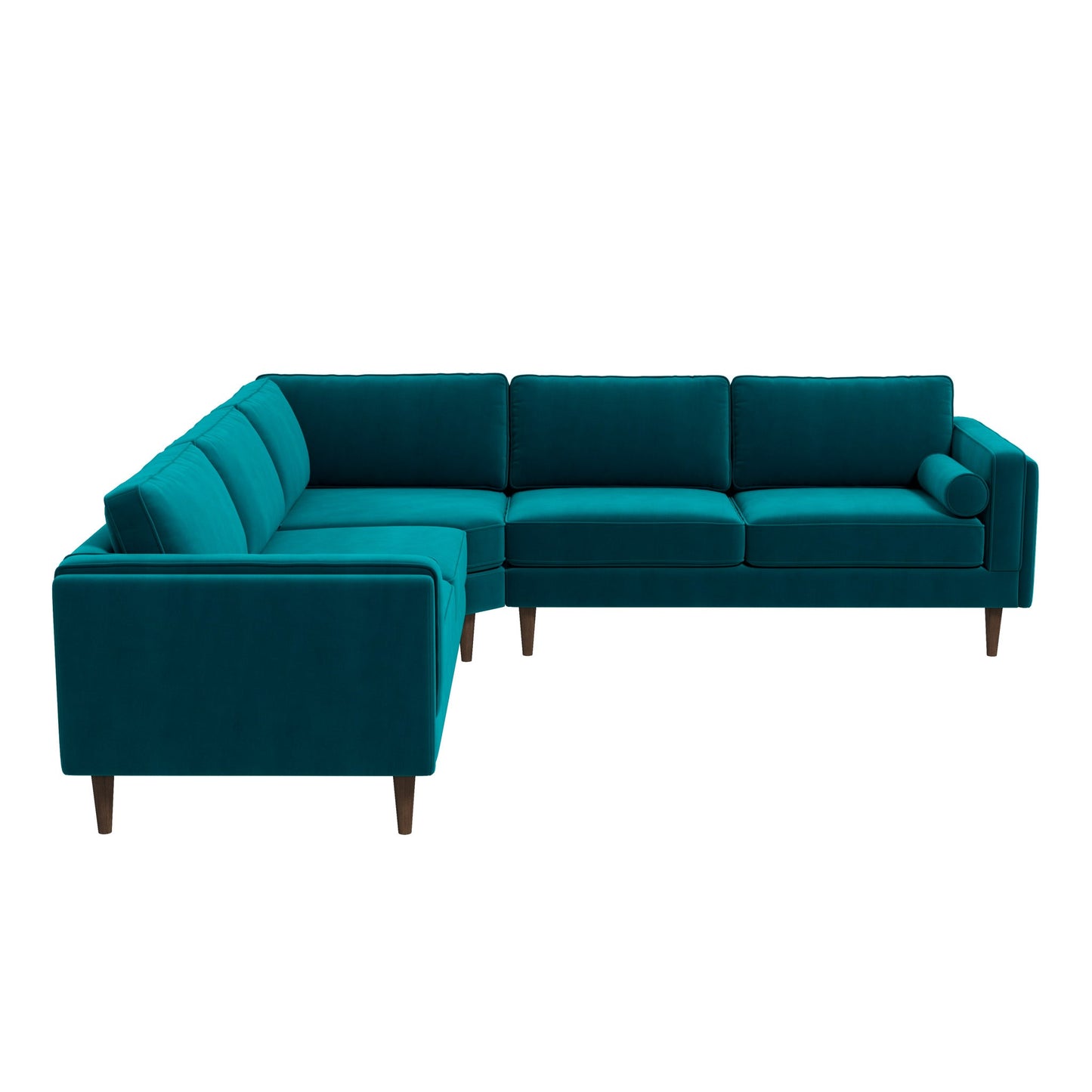 Ashcroft Amber Teal Velvet Corner Sectional Sofa