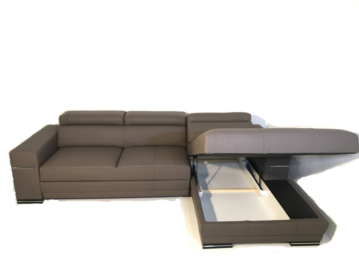 PARYS Sectional Sleeper Sofa with Storage, Brown