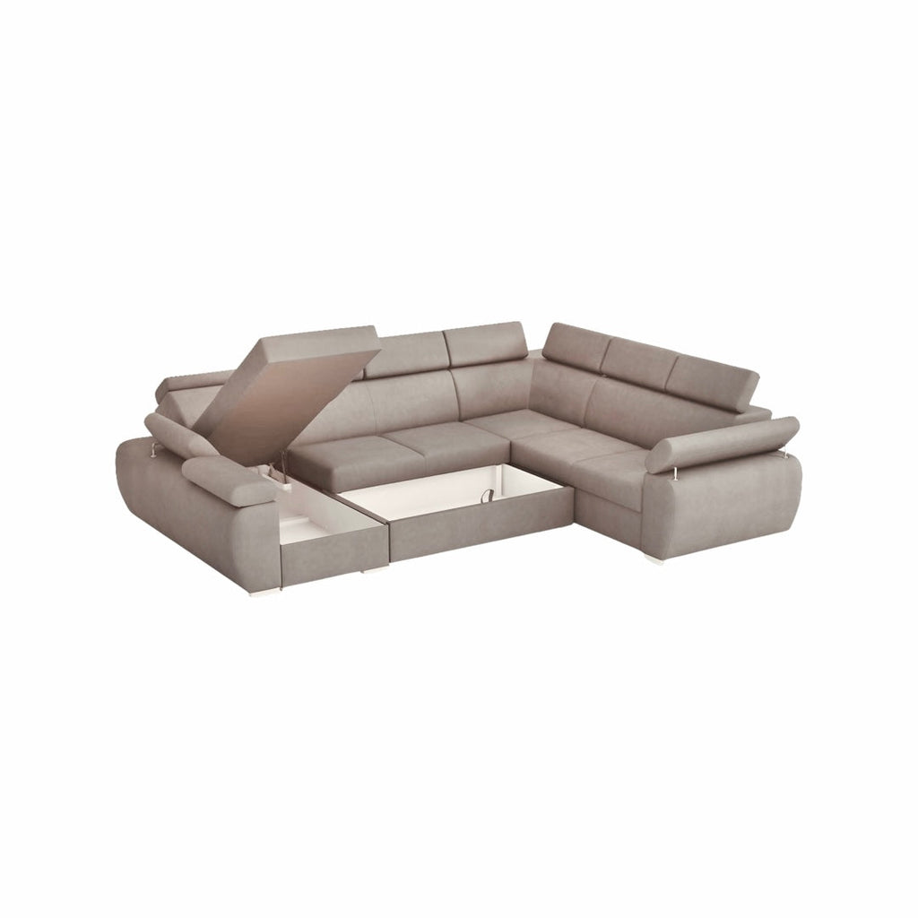 DANTE Sectional Sleeper Sofa, Light Gray