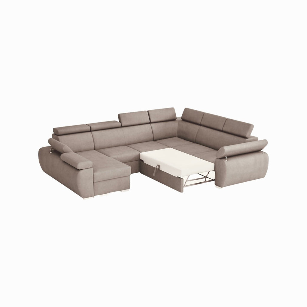 DANTE Sectional Sleeper Sofa, Light Gray