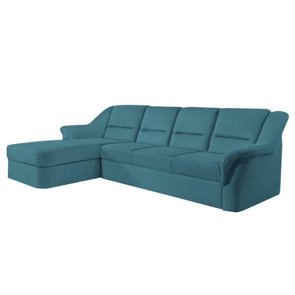 LISBONA Turqoise Sectional Sleeper Sofa with Storage