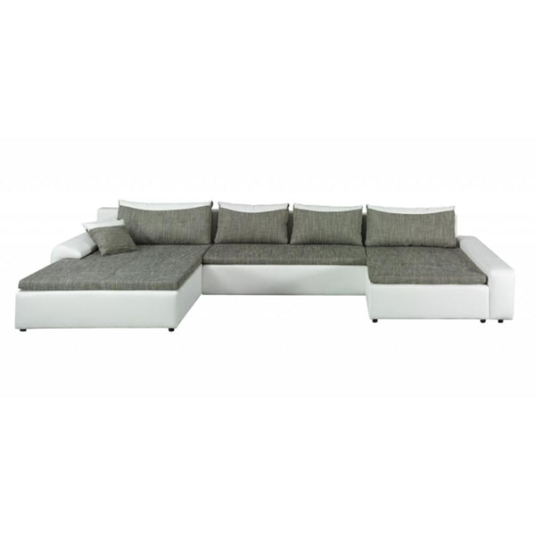 LONDON MAXI Universal Sectional Sleeper Sofa with Storage, Two-Toned Gray and White