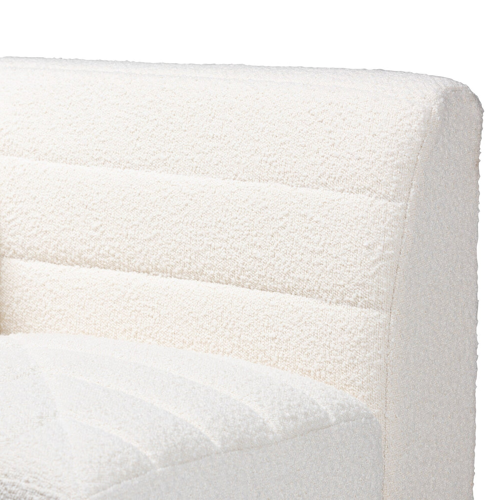 Baxton Maya Modern White Boucle Fabric Modular Sectional Sofa