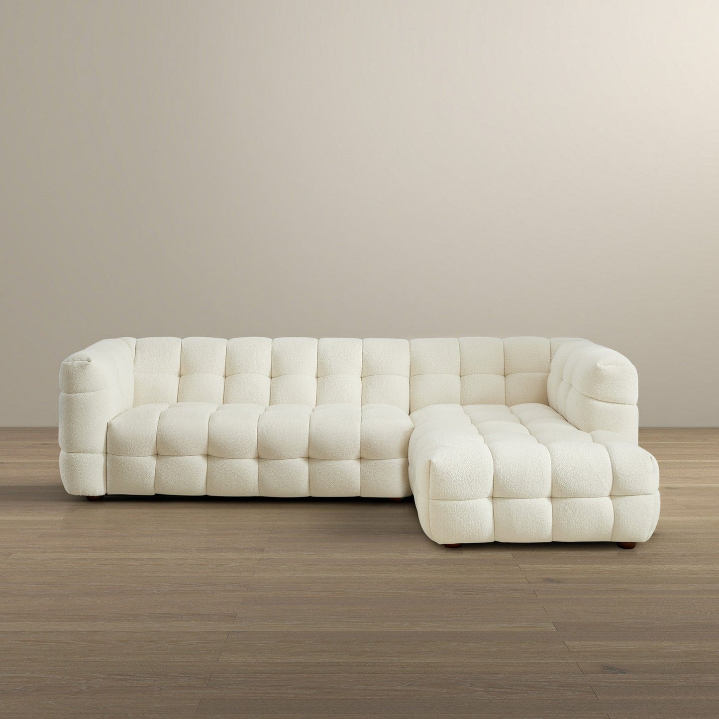 Ashcroft Morrison Right Sectional Sofa (Cream Boucle)