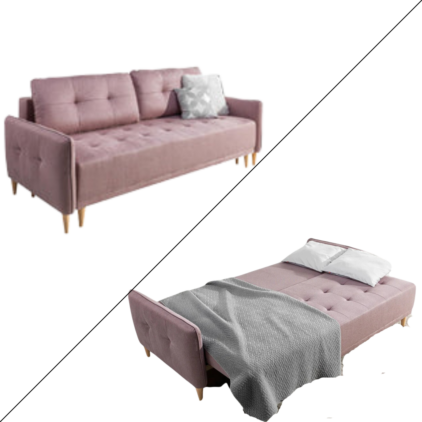 MALMO Sleeper Sofa, Pink