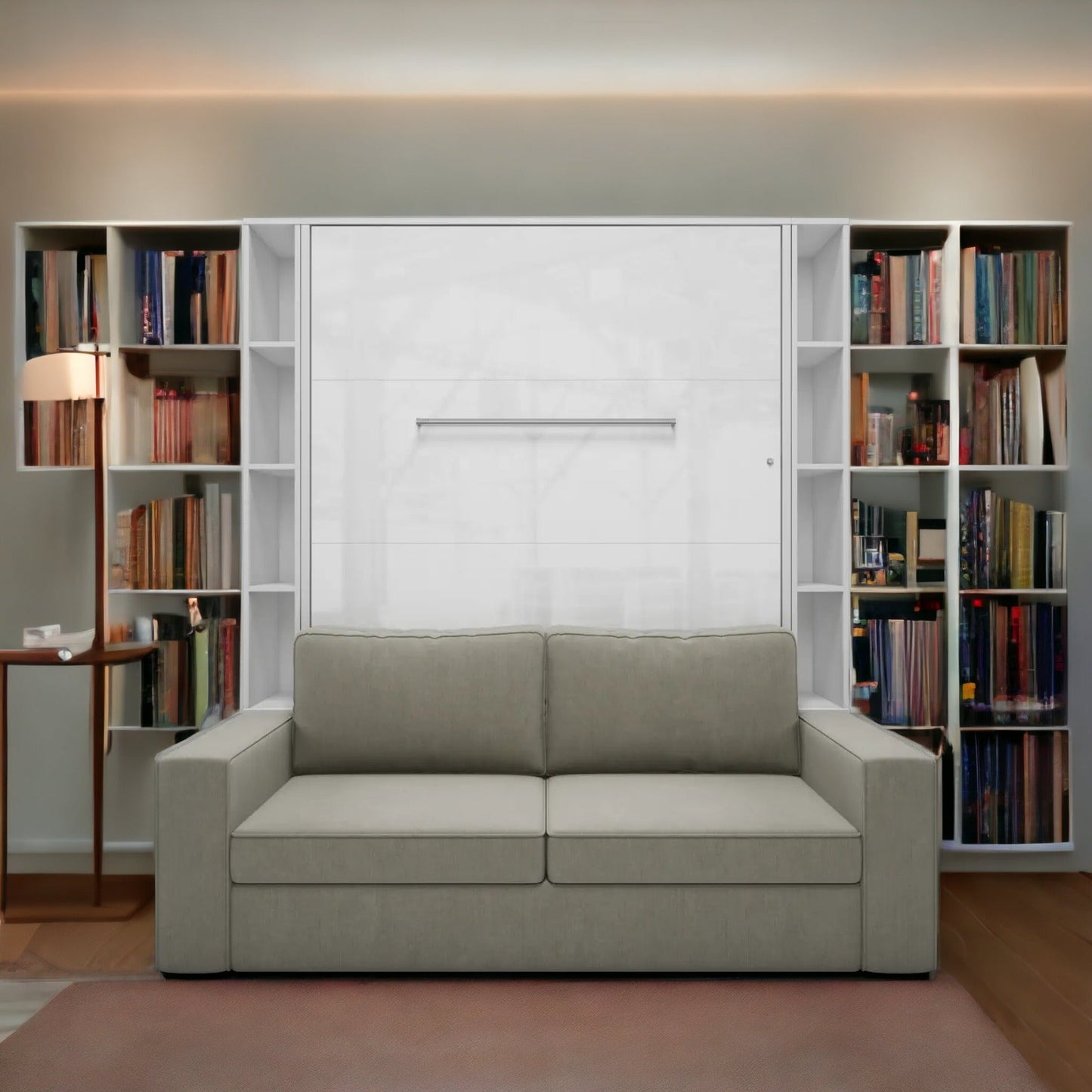 Maxima House Invento Sofa Murphy Bed Invento Vertical European FULL size with  2 Bookcases