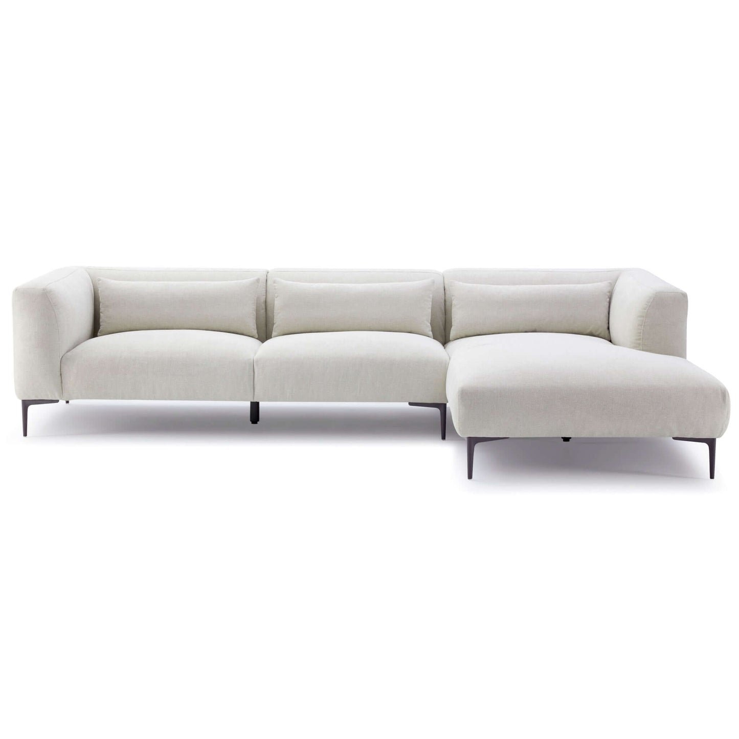 Ashcroft Laley Right-Facing L-Shaped Linen Sectional in Beige