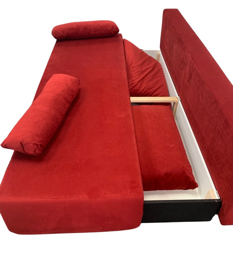 MAXIMA HOUSE Enjoy Red Sleeper Sofa with Storage