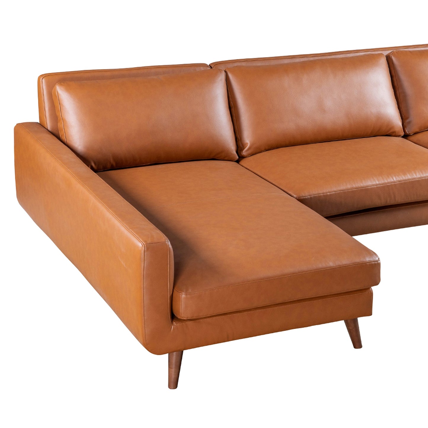 Ashcroft Garland Cognac Vegan Leather Left Sectional Sofa