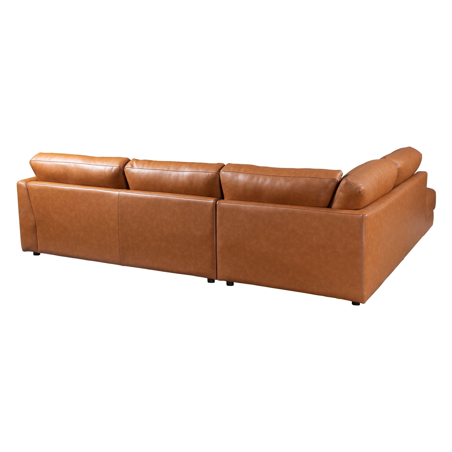 Ashcroft Glander Sectional Left Sofa Cognac Leather