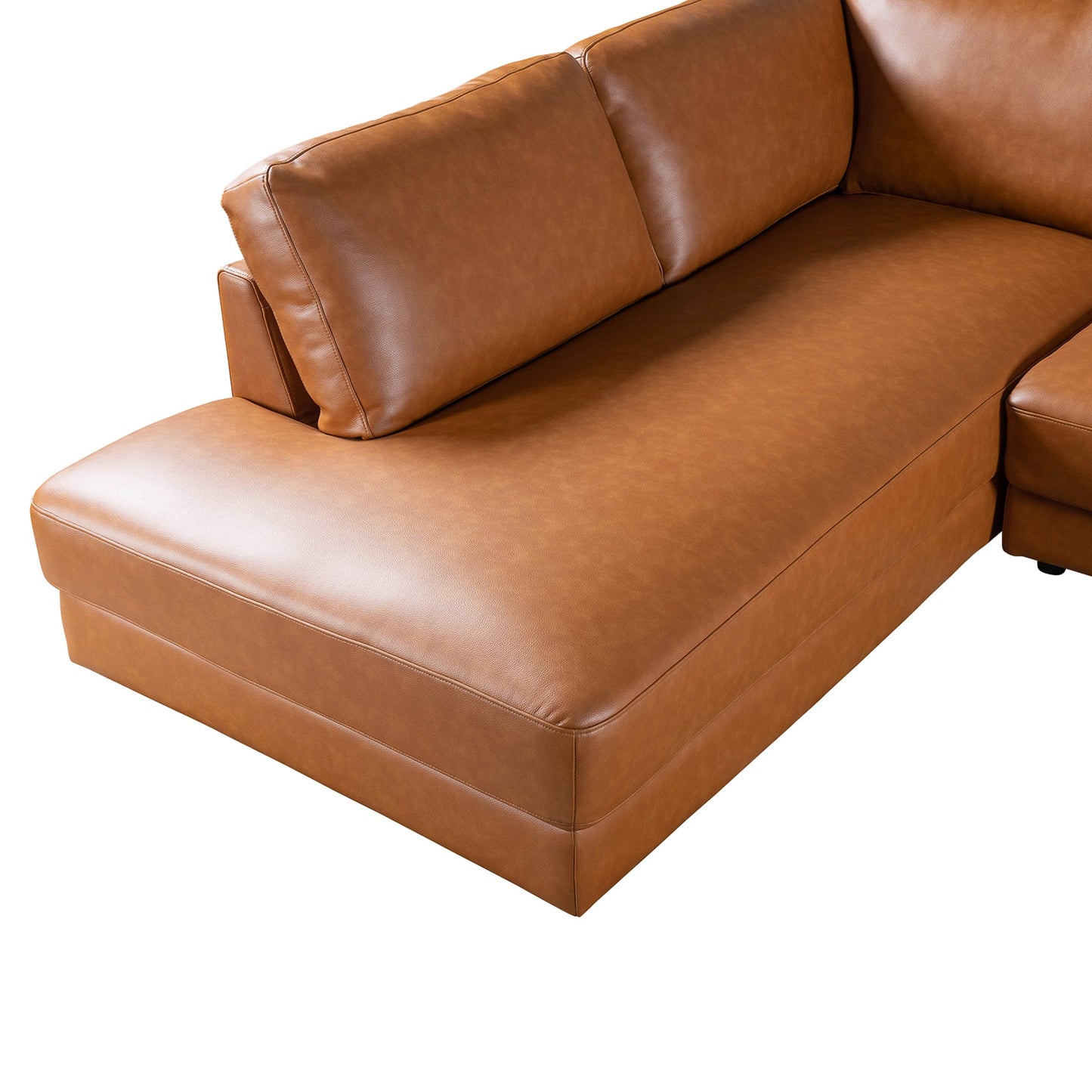 Ashcroft Glander Sectional Left Sofa Cognac Leather