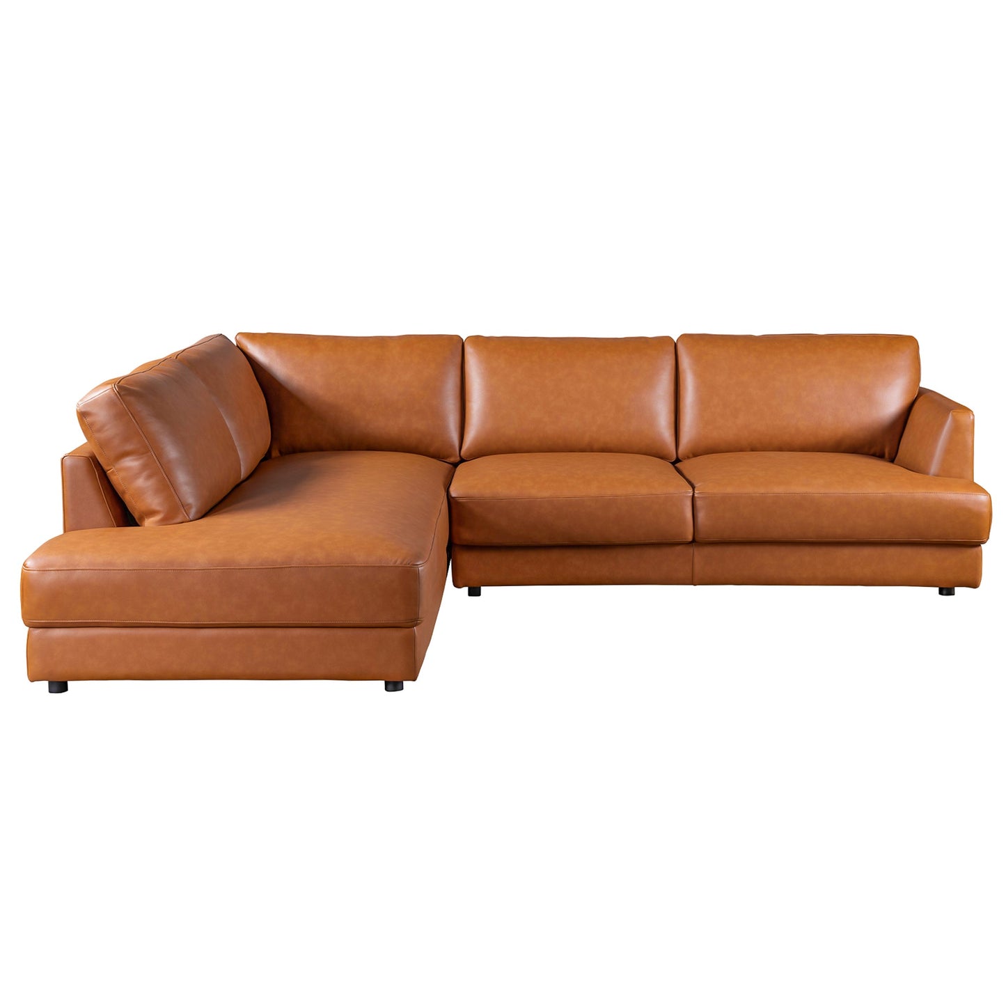 Ashcroft Glander Sectional Left Sofa Cognac Leather