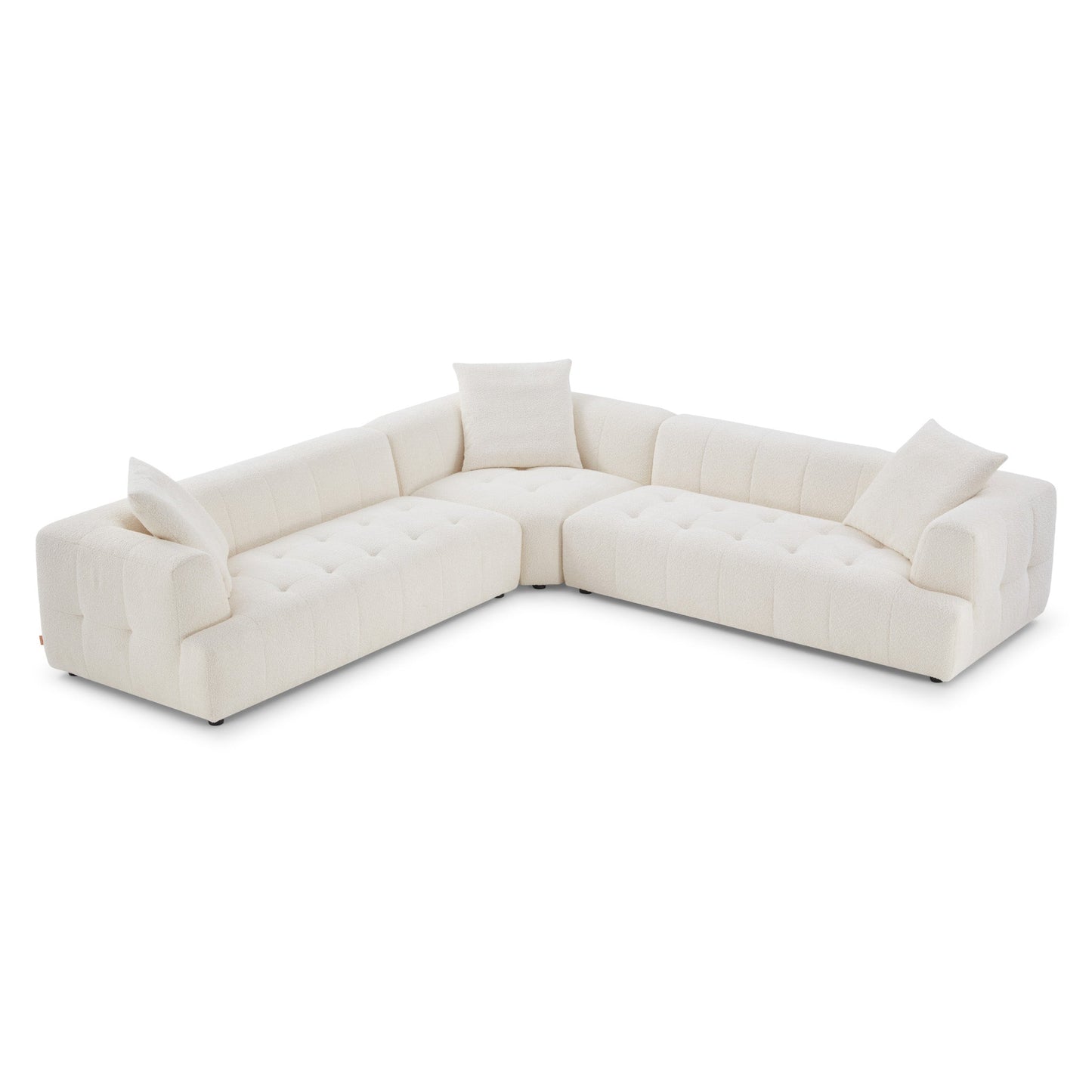 Ashcroft Kaynes Ivory Boucle Corner Sofa