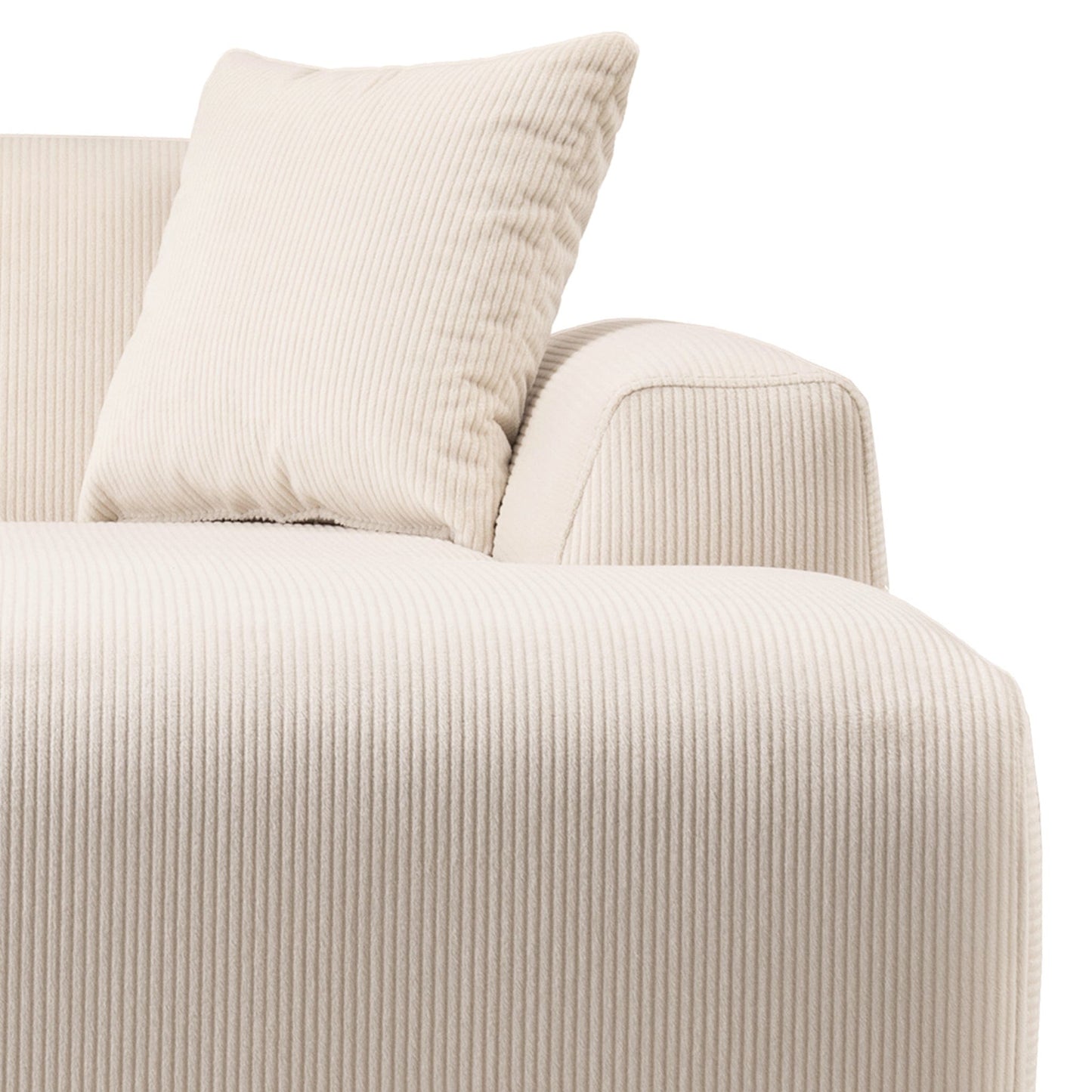 Ashcroft Mar U-Shape Corner Sofa - Cream Corduroy