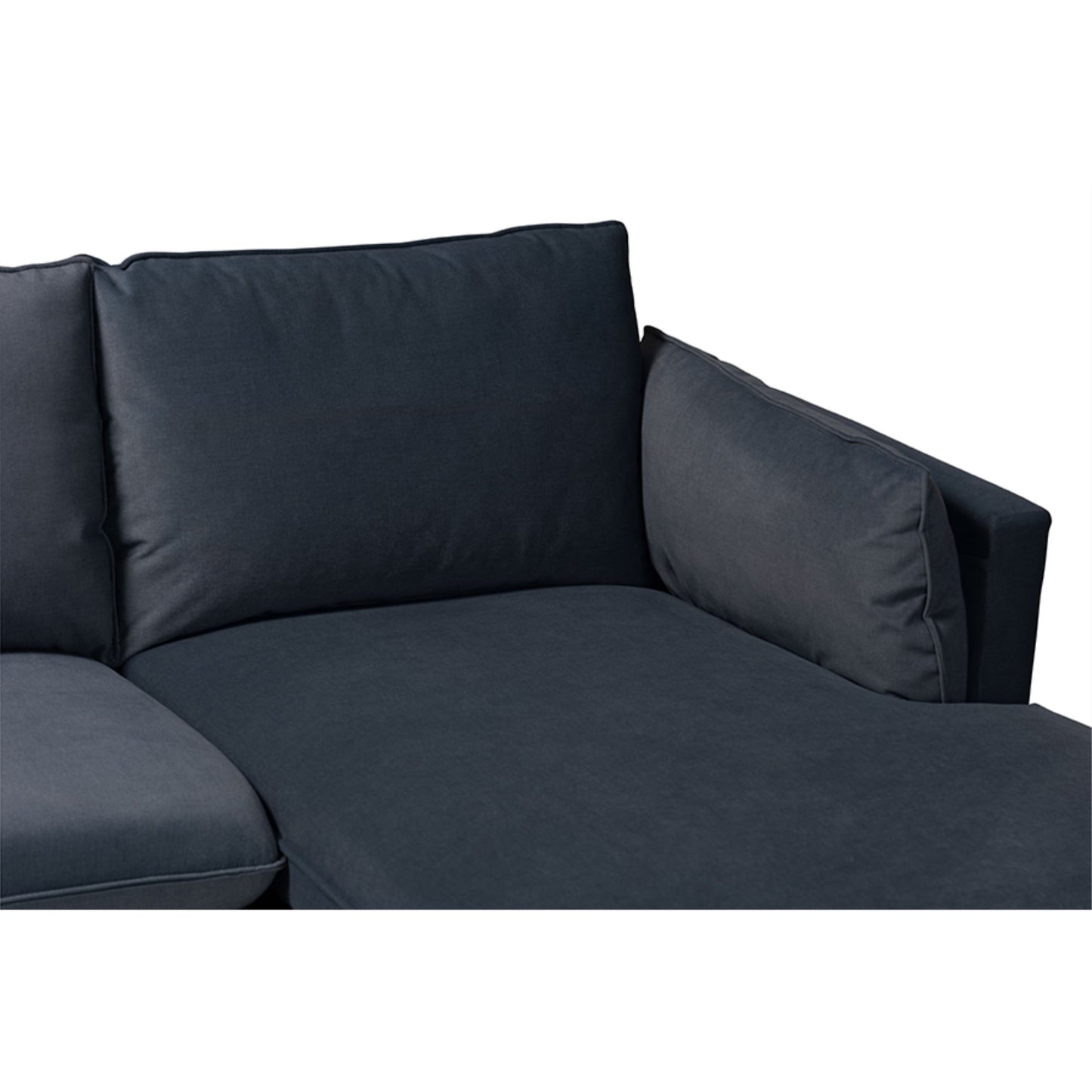 Baxton Studio Linanas Modern Dark Grey Fabric Right Facing Sectional Sofa