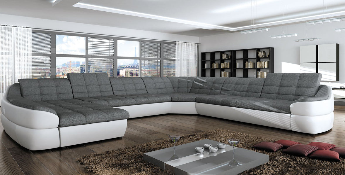 Infinity XL U-Shape Sectional Sleeper Sofa with Storage, Gray