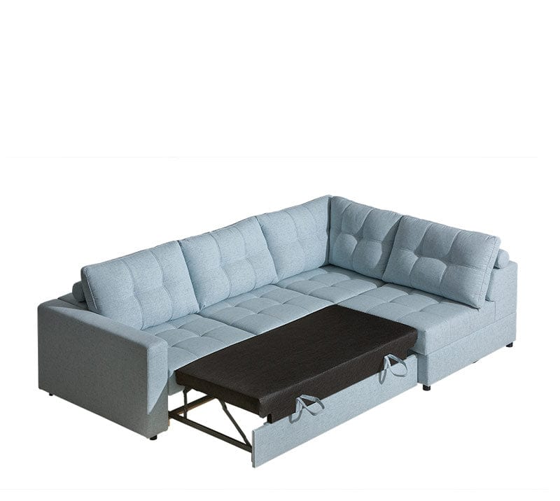 MAXIMA HOUSE Mena Sectional Sleeper Sofa and Armchair Set, Light Blue