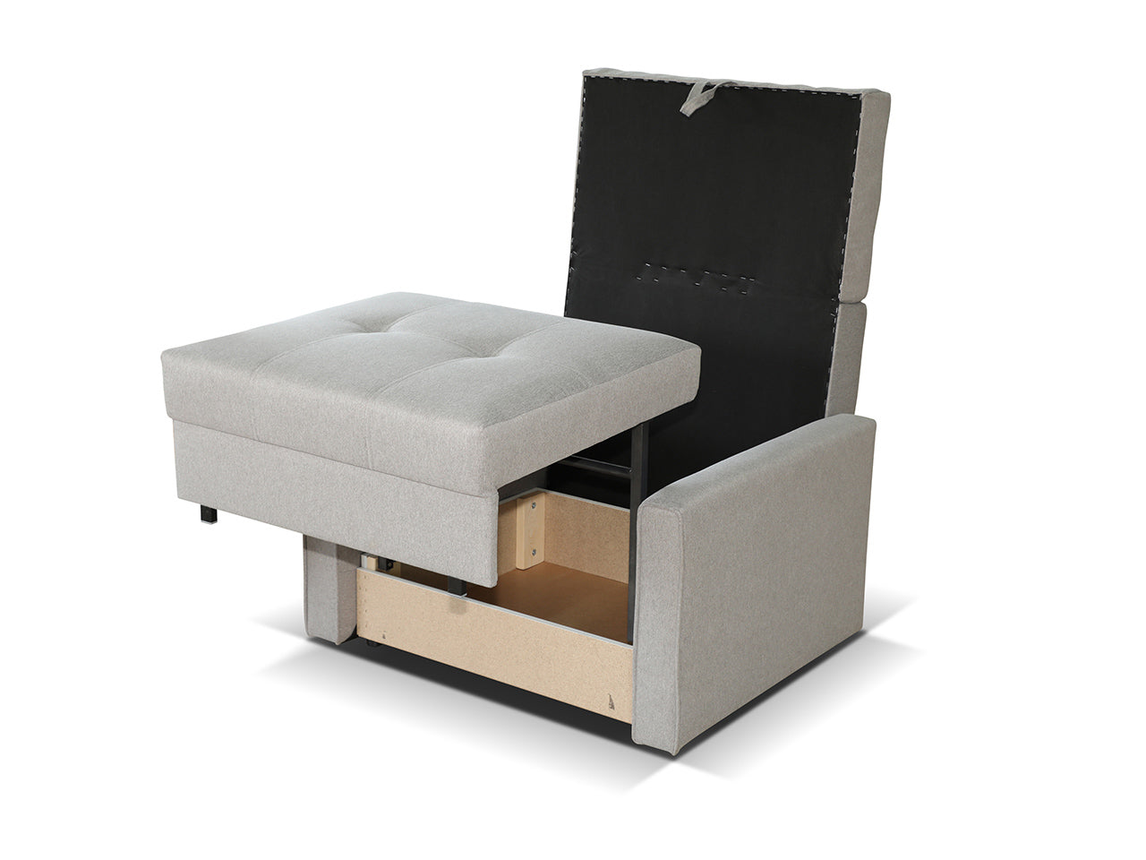 ZAYN Armchair Sleeper Sofa Bed with Storage, Gray