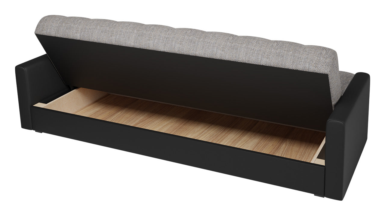 MAXIMA HOUSE Venus Sleeper Sofa Bed with Storage, Two-Toned Gray and Black