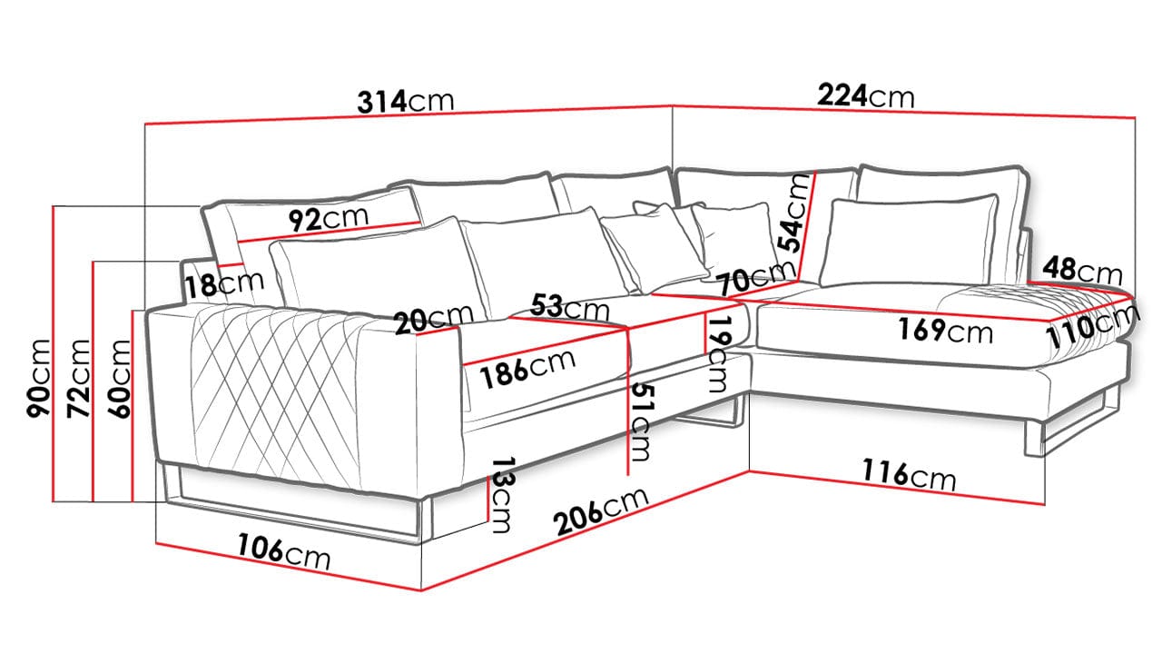 FLORA European Sectional Sofa, Beige