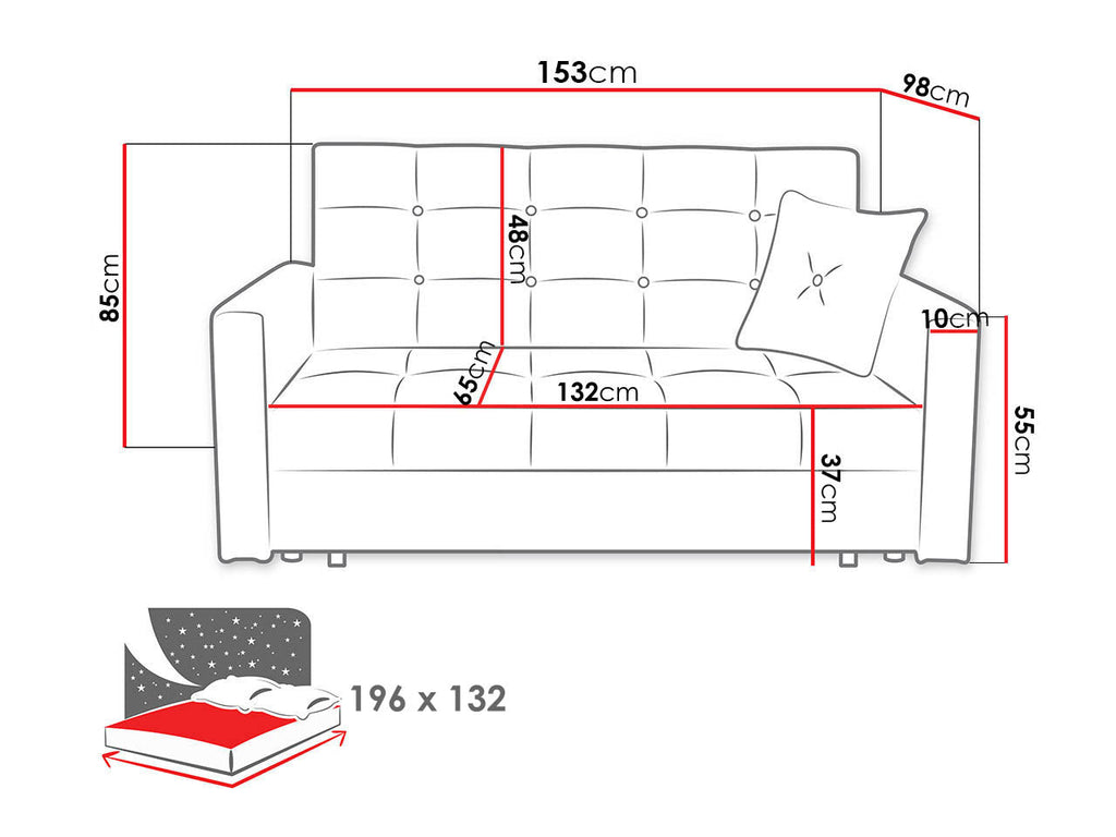 ZAYN Armchair Sleeper Sofa Bed with Storage, Gray