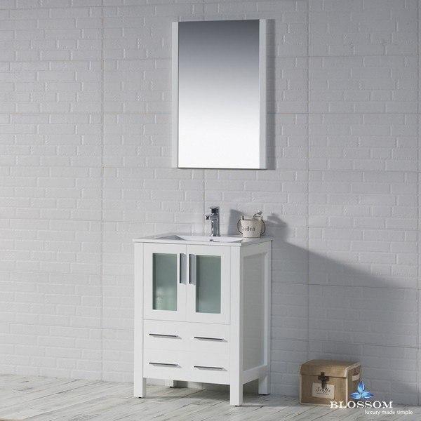 Blossom  Sydney 24 Inch Vanity Set with Mirror in Glossy White