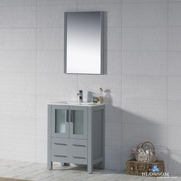 Blossom  Sydney 24 Inch Vanity Set with Mirror in Metal Grey