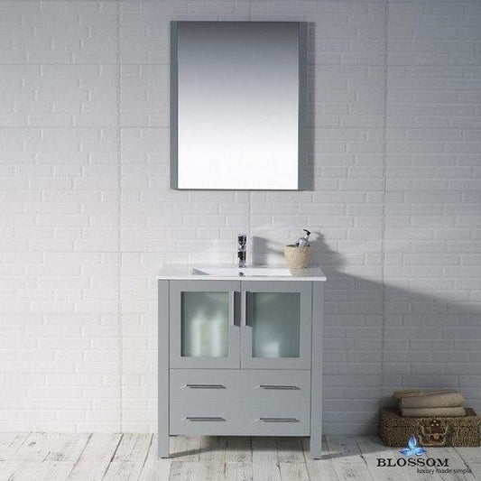 Blossom Sydney 30 Inch Vanity Set with Mirror in Metal Grey