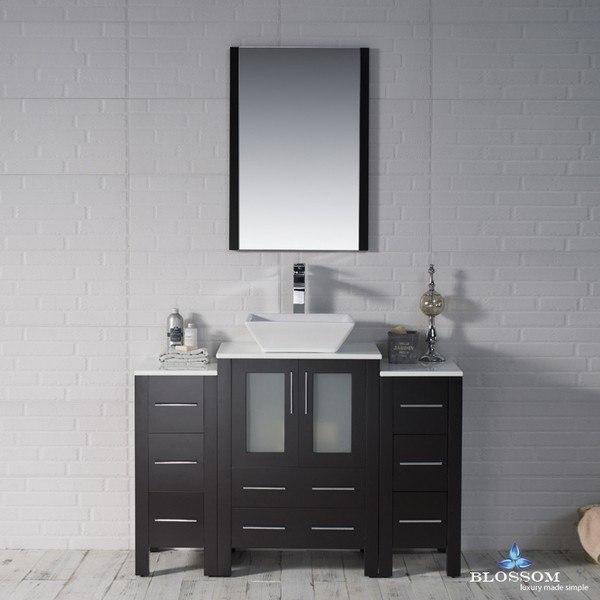 Blossom Sydney 48 Inch Vanity Set with Vessel Sink and Double Side Cabinets in Espresso