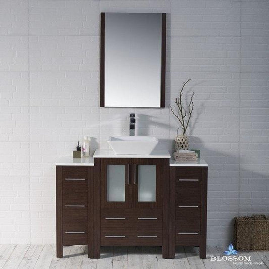 Blossom  Sydney 48 Inch Vanity Set with Vessel Sink and Double Side Cabinets in Wenge